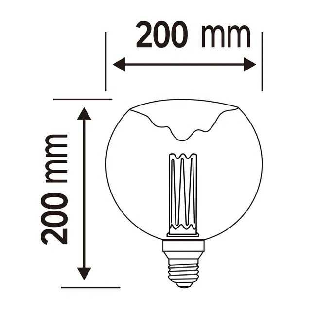 Żarówka dekoracyjna LED E27 4W "górskie szczyty" 20 cm średnicy!