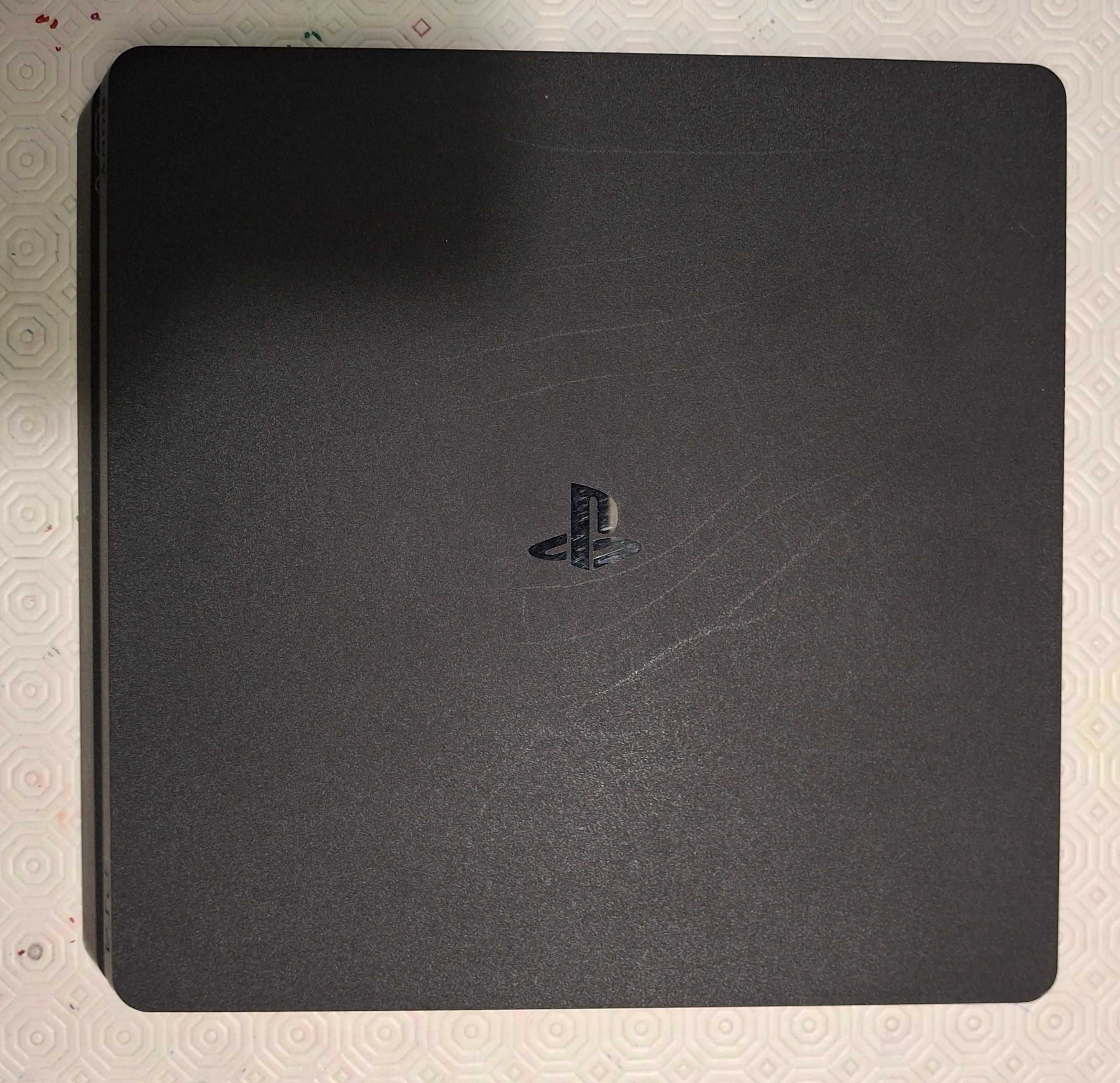 Playstation 4 Slim, 2 comandos e cabos