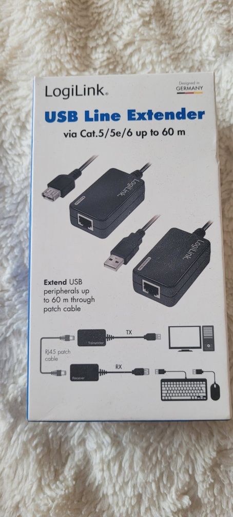 Extender USB 1.1 LogiLink UA0021D, przez kabel sieciowy RJ45, 60 m,