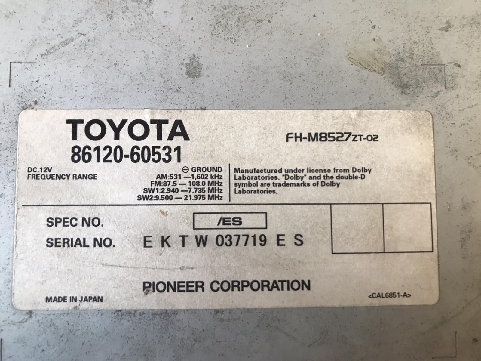 Штатная магнитола Toyota Prado 120