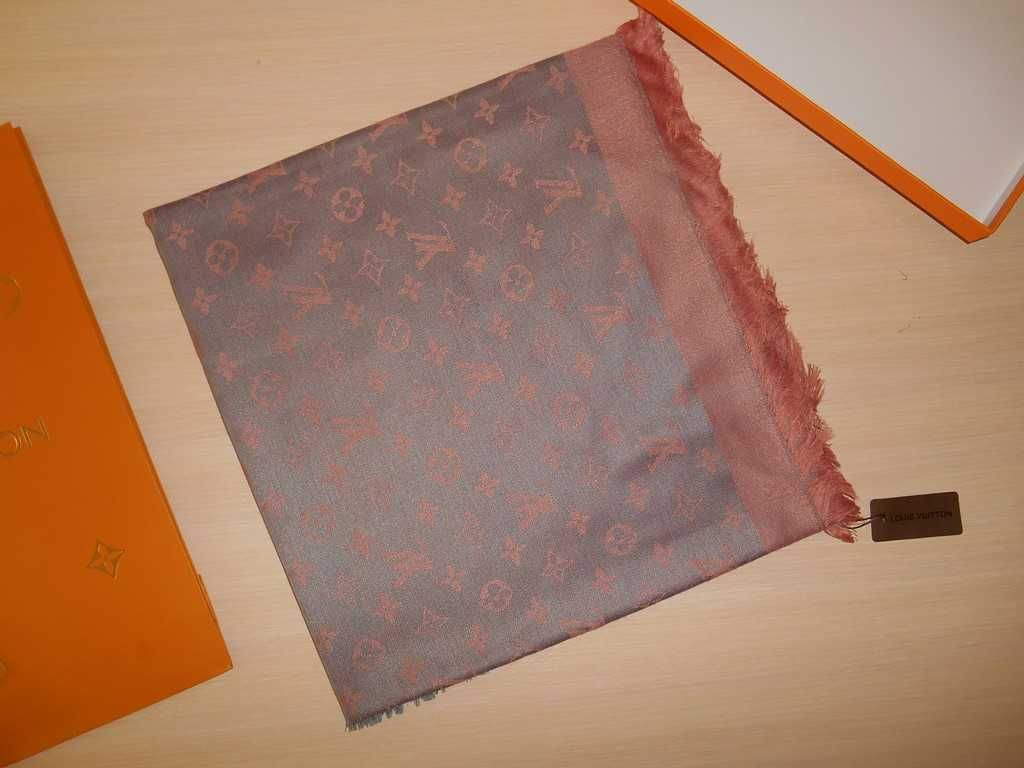 Louis Vuitton, Szal szalik chusta apaszka damski kasmir, Francja 55-34