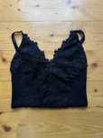 czarny koronkowy top, rozmiar s