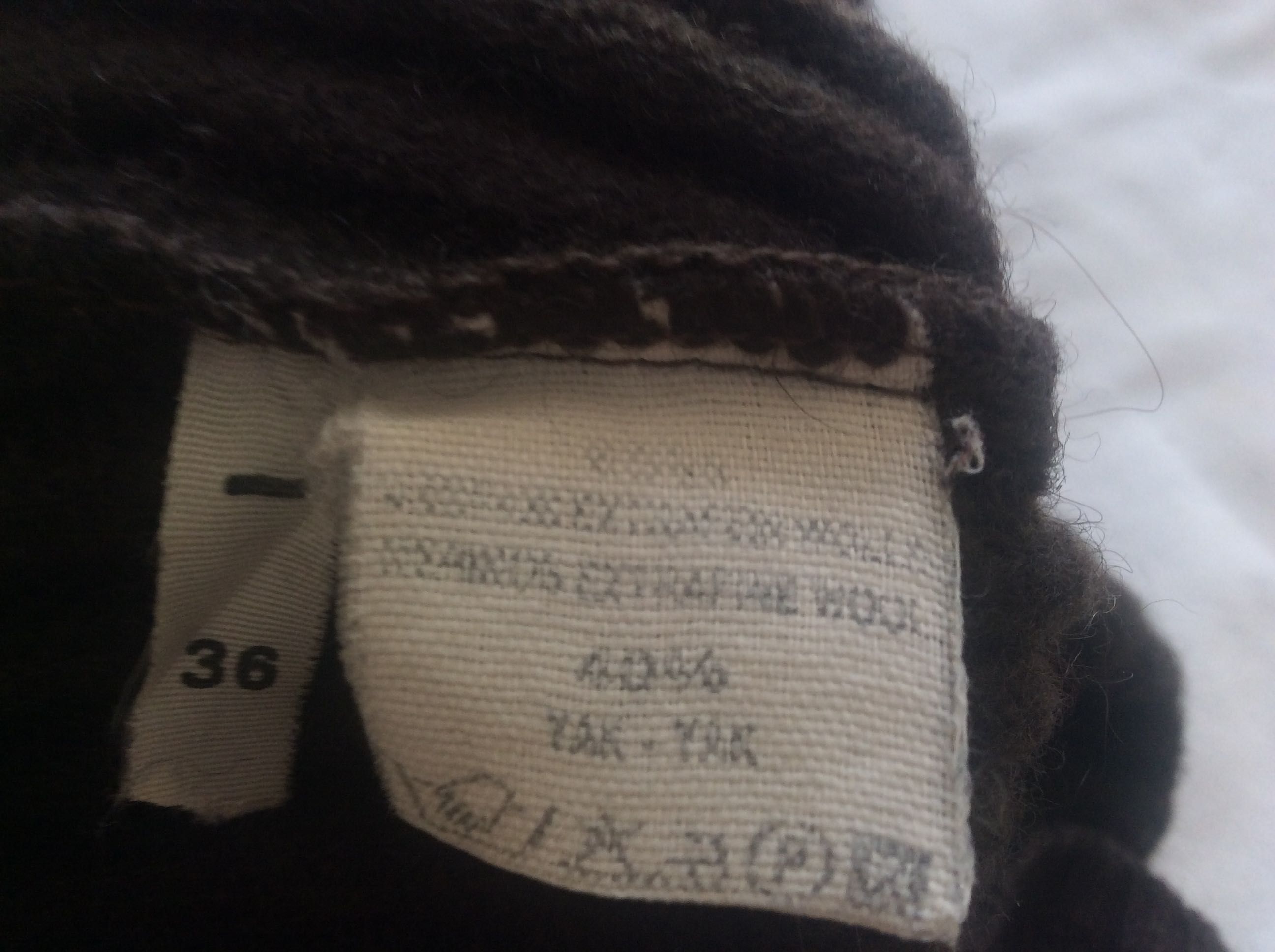 Rene Lezard sweter z  golfem brązowy r 36 wełna /yak
