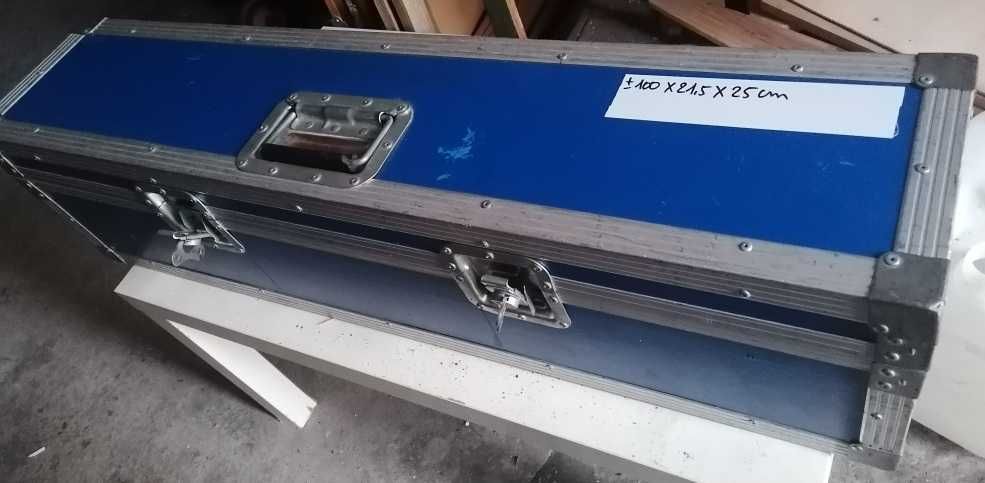 flightcase azul com 100 x 21,5 x 25
