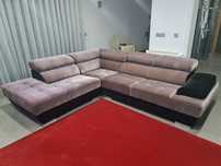 Sofa chaise longue cinzento/preto lourini