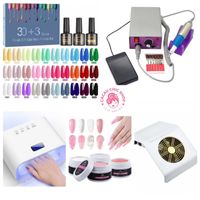 Kit Completo 4 Gel +Vernizes +Broca +Forno +Aspirador Pó Unhas Gel