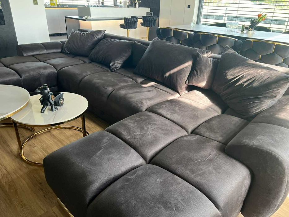 Narożnik Bego L funkcja spania welur Monolith 95 ciemny szary okazja