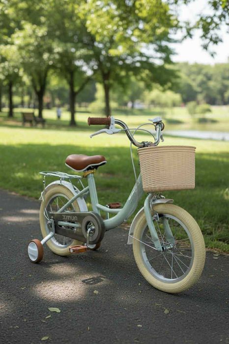 rower dziecięcy 4 kółka szary prezent  chłopiec dziewczynka 14 cali