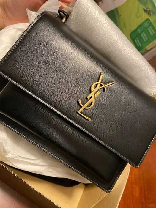 Saint Laurent Sunset Top Handle in Smooth Leather