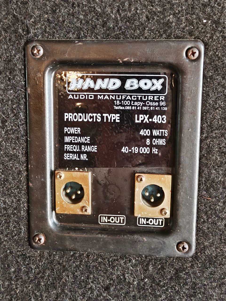 Kolumny głośnikowe Hand Box LPX-403 Disco 3-way 400W 8Ω Eminence Kappa