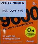 Łatwy numer, złoty numer starter Orange