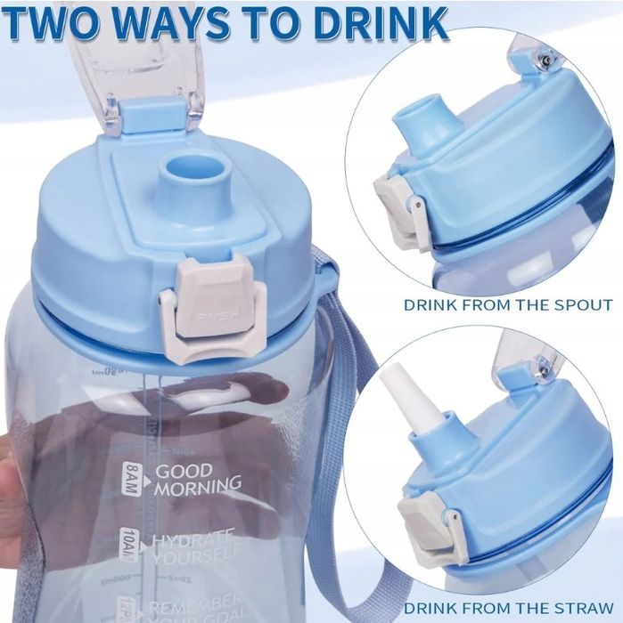 sportowa butelka na wodę 2l ze słomką trening siłownia