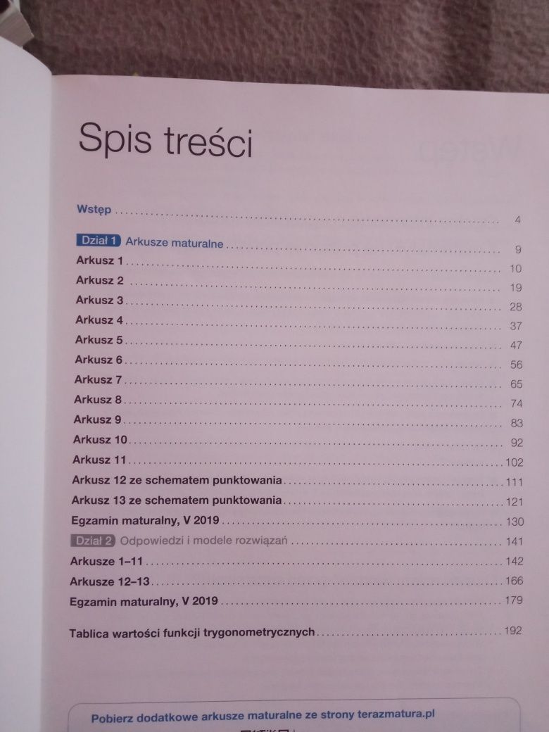 Sprzedam ,,Teraz matura" matematyka arkusze maturalne poziom podstawow