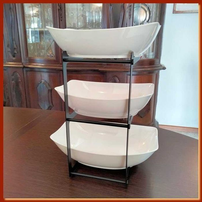 Stojak miski na owoce warzywa akcesoria do kuchni 3 poziomy