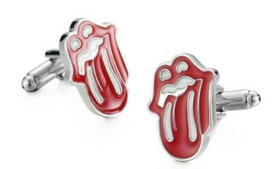 Spinki przypinki do mankietów Rolling Stones język NOWE