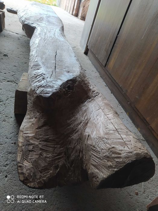 Stary bal dębowy monolit, rustykalne, deski, drewno z odzysku, loftowy