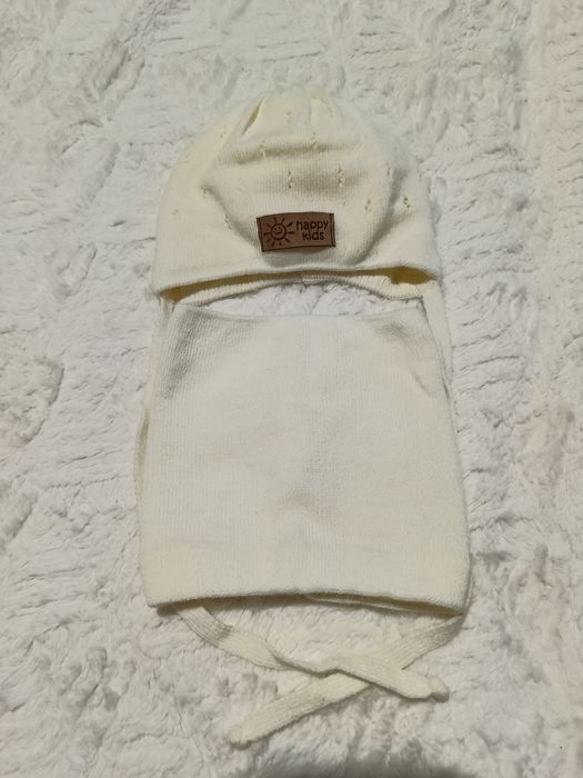 Czapeczka niemowlęca + komin jesień/wiosna