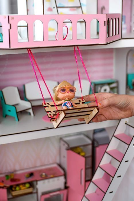 Величезний ляльковий будинок ЛОЛ Барбі вітальня у подарунок, дом куклы