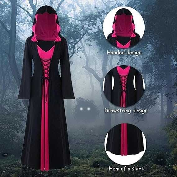 Sukienka gotycka WIKTORIAŃSKA czarownica przebranie HALLOWEEN 5XL K547
