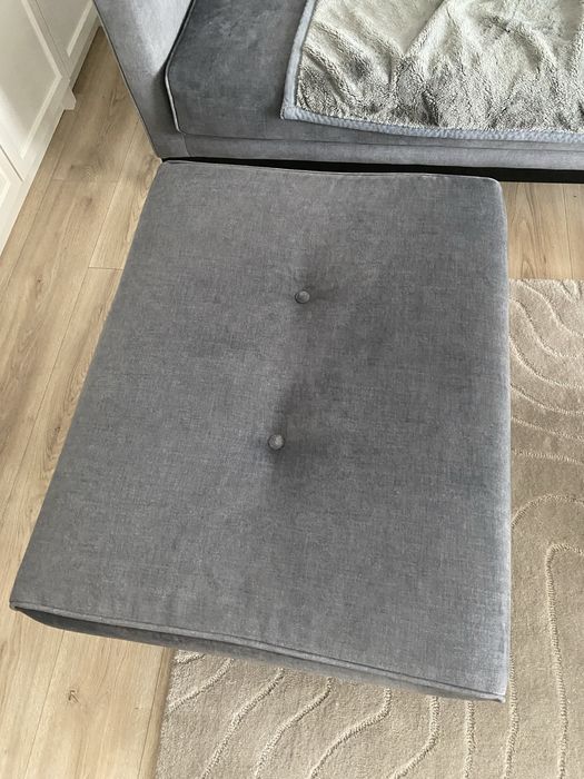 2 szt.! Scandicsofa Puf Podnóżek Klematisar Steel / szary czarna rama