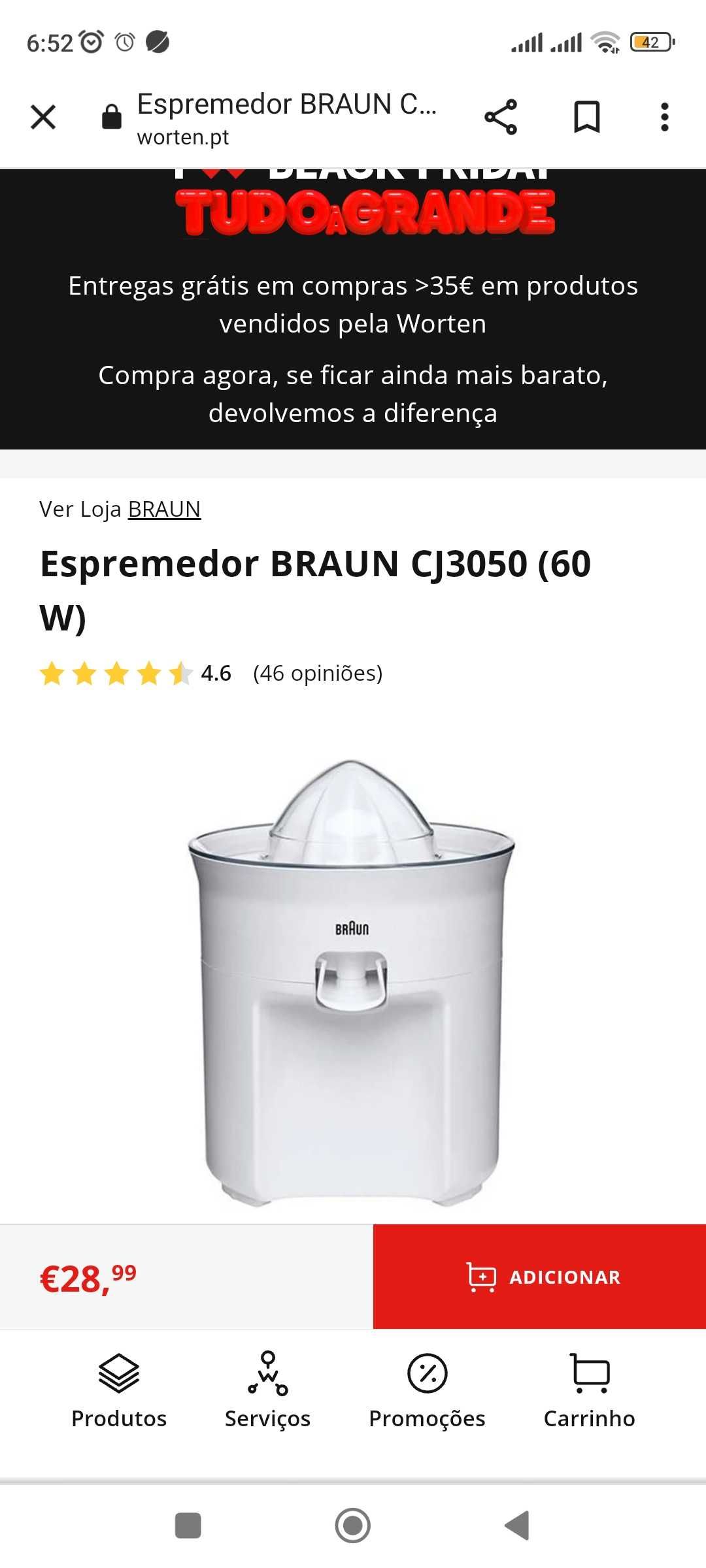 Espremedor Braun