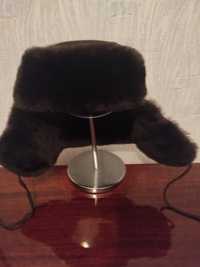Натуральная мужская  шапка-ушанка 56
