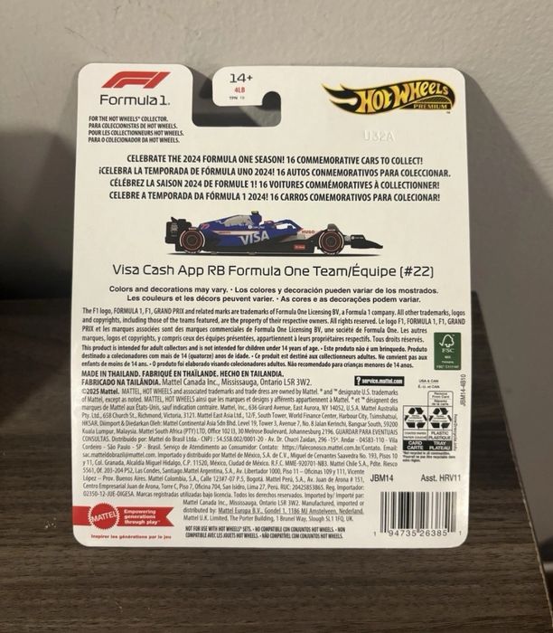 Visa Cash App RB Formula One Team Y. Tsunoda #22 Hot Wheels Premium