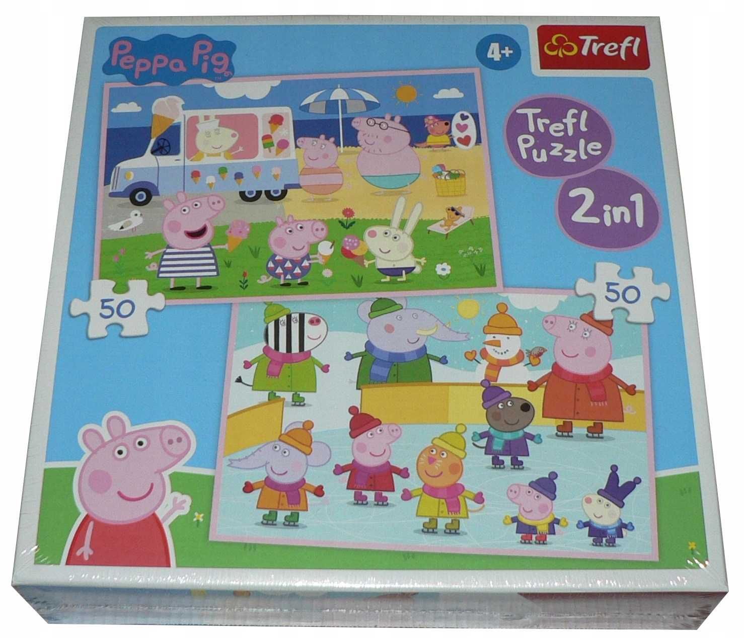 Puzzle TREFL 50 + 50 - ŚWINKA PEPPA - 100 elementów