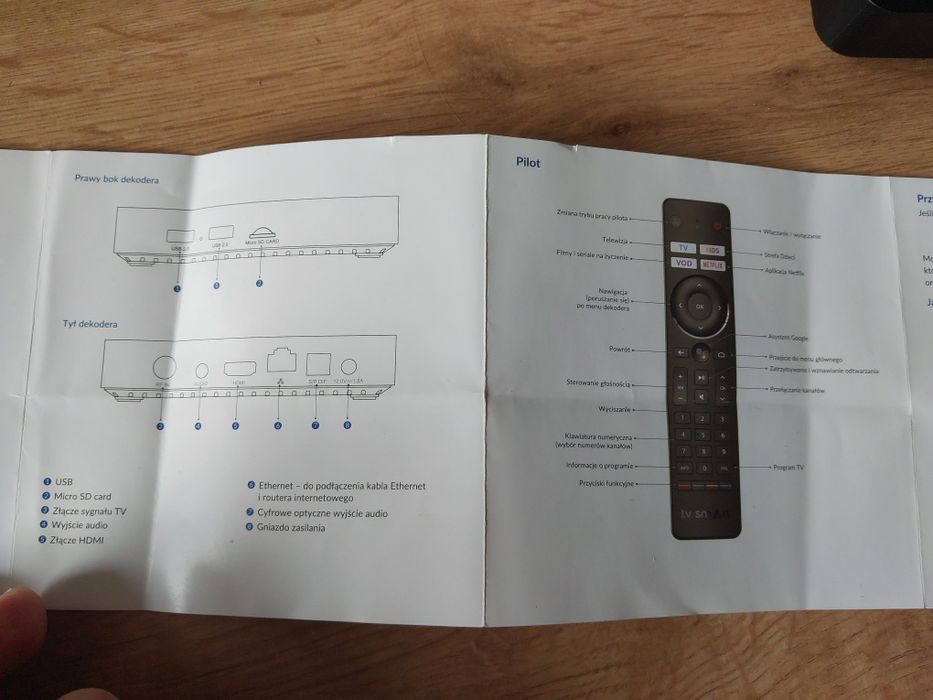 Chromecast Odtwarzacz TV Smart 4K BOX DV8988 Komplet Zasilacz Pilot HD