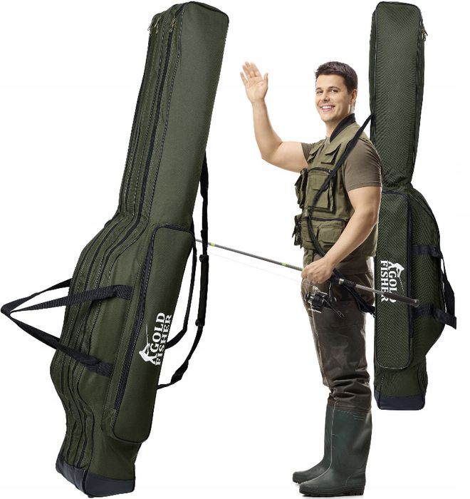 Torba pokrowiec wędkarski na wędki wodoodporny 140 cm 3 komory