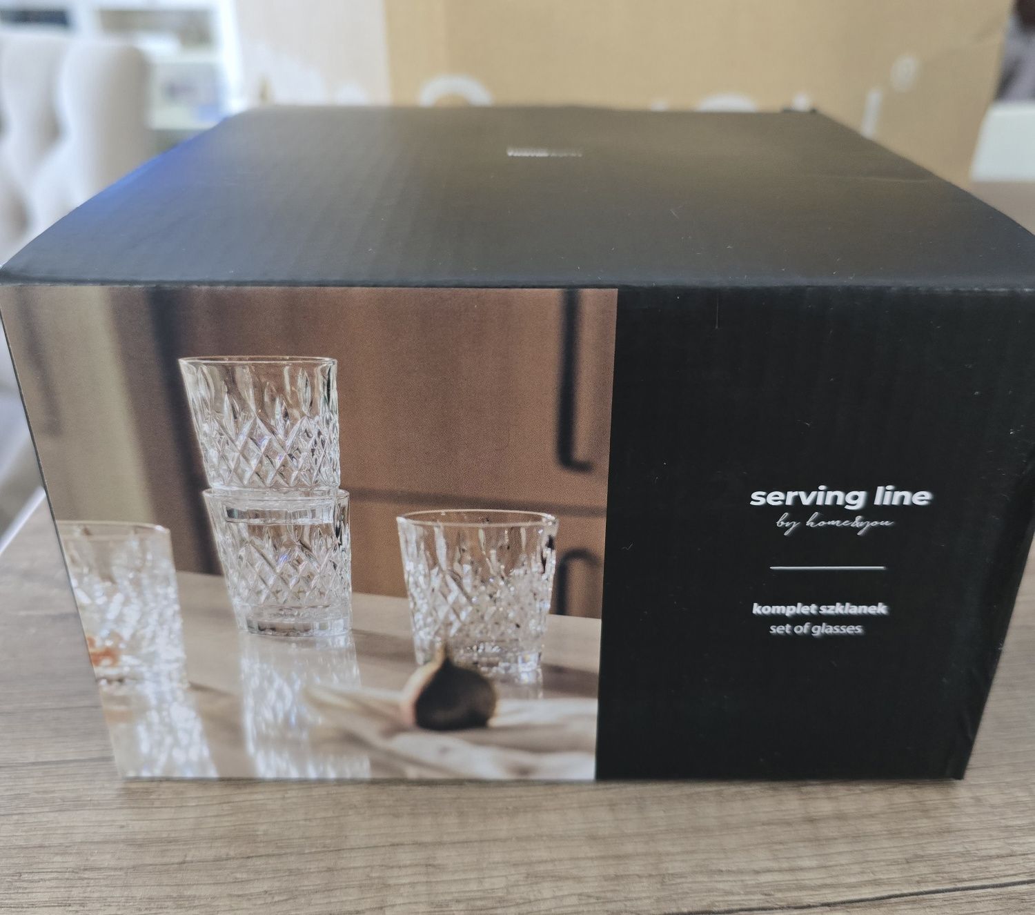 Komplet 4 szklanek Home&you nowe w pudełku, do whisky, wody, drinków