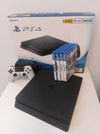 PS4 Slim 500gb + 2 pady + GRY ( EA FC 24, Fifa 23/22/21 )