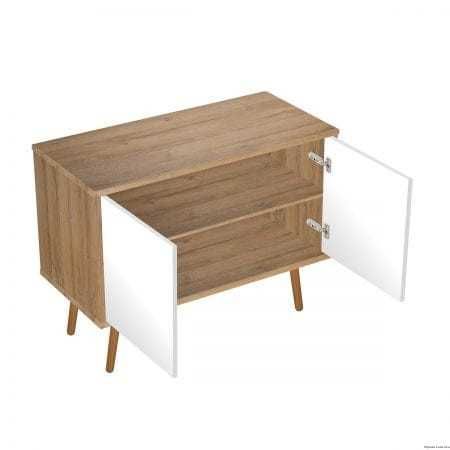 Szafka 95 cm podumywalkowa biały połysk/dąb naturalny Oltens Hedvig