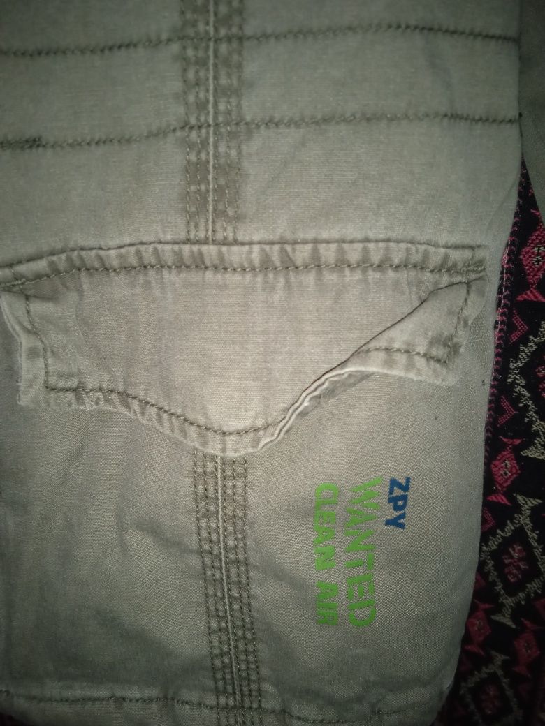 Casaco Zippy verde Militar talha 10 anos