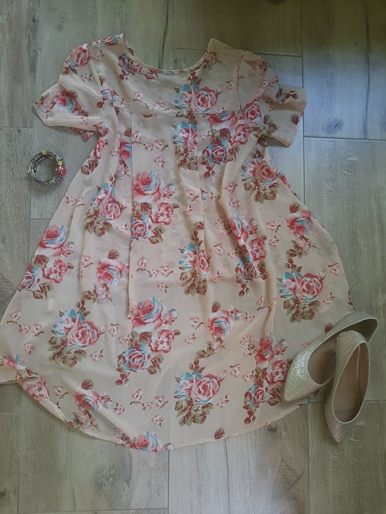 Bluzka- tunika, lato, plaża, Boohoo, rozm 10, fajny fason