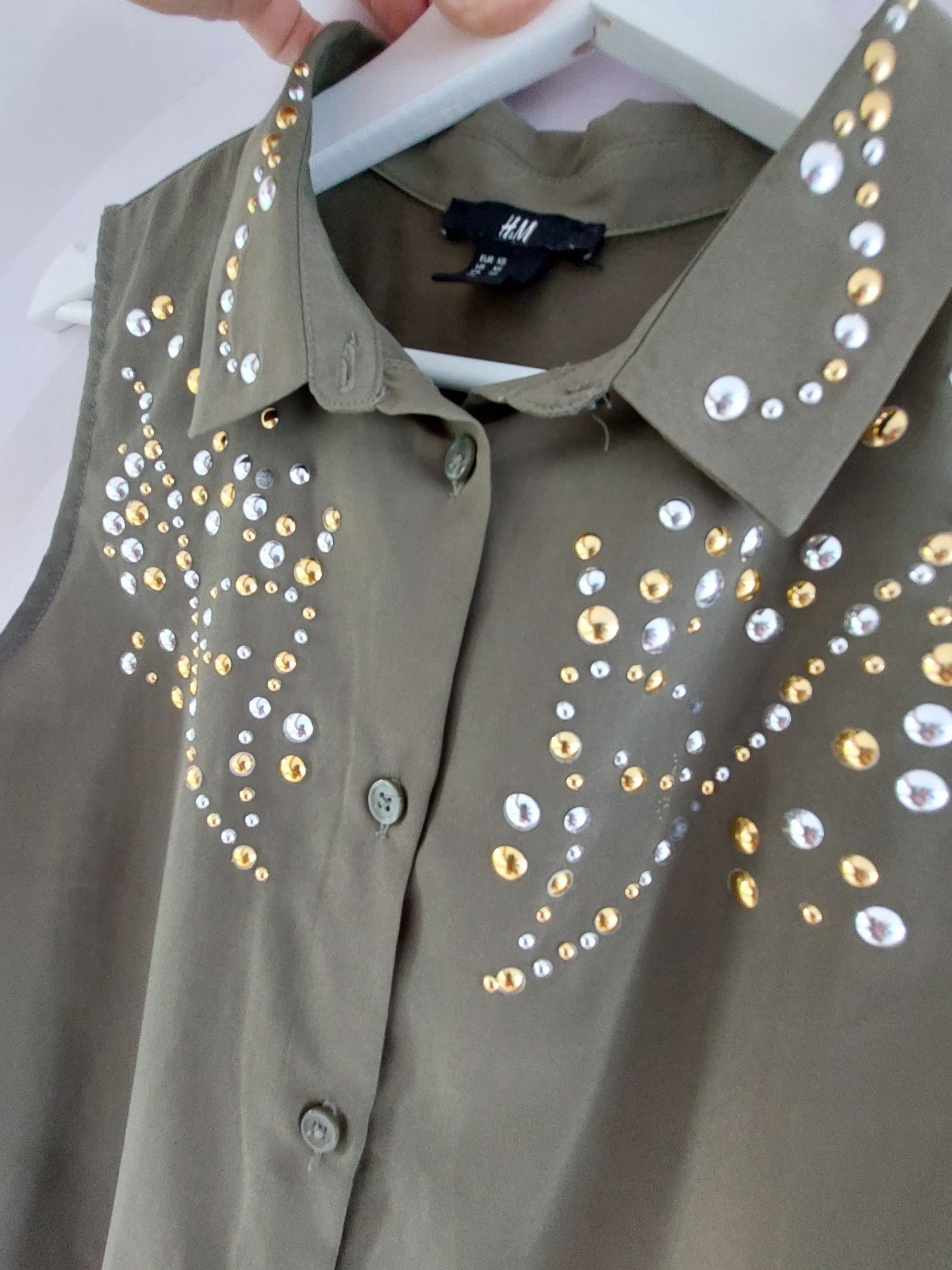Koszula khaki H&M r.S ćwieki