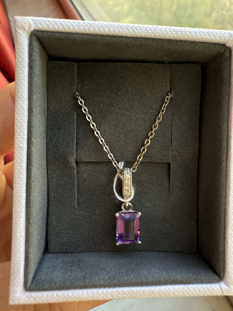 Цепочка  из серебра с аметистом