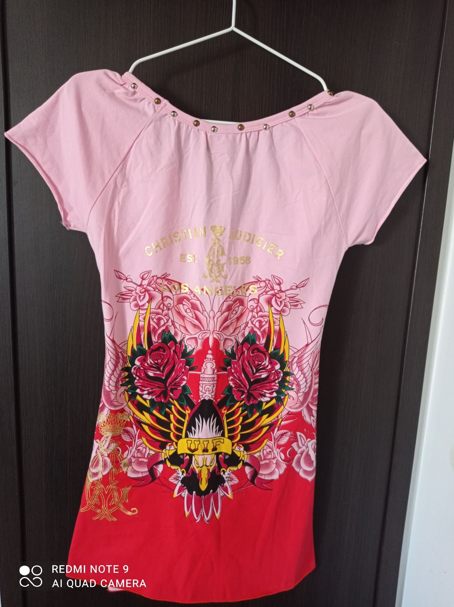 Christian Audigier Los Angeles T-shirt damski rozmiar S
