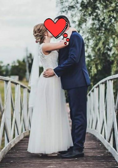 Suknia ślubna welon 36/38 śmietankowa boho tiul