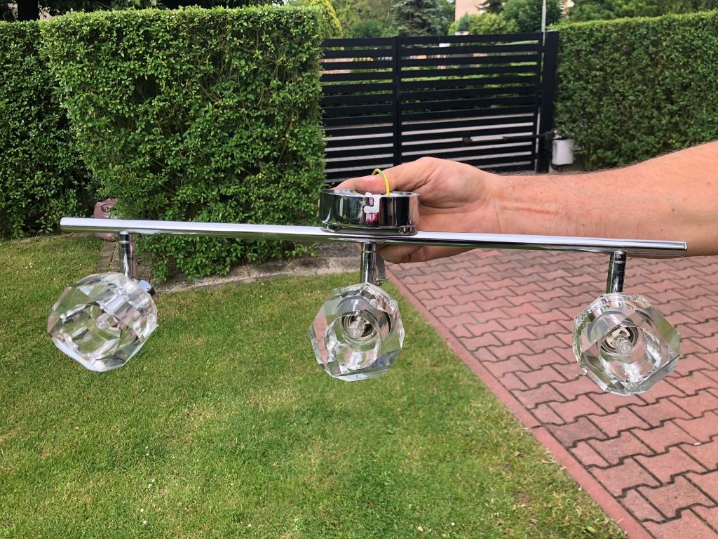 Listwa halogenowa, żyrandol punktowy, szklany, lampa, oświetlenie, 50W