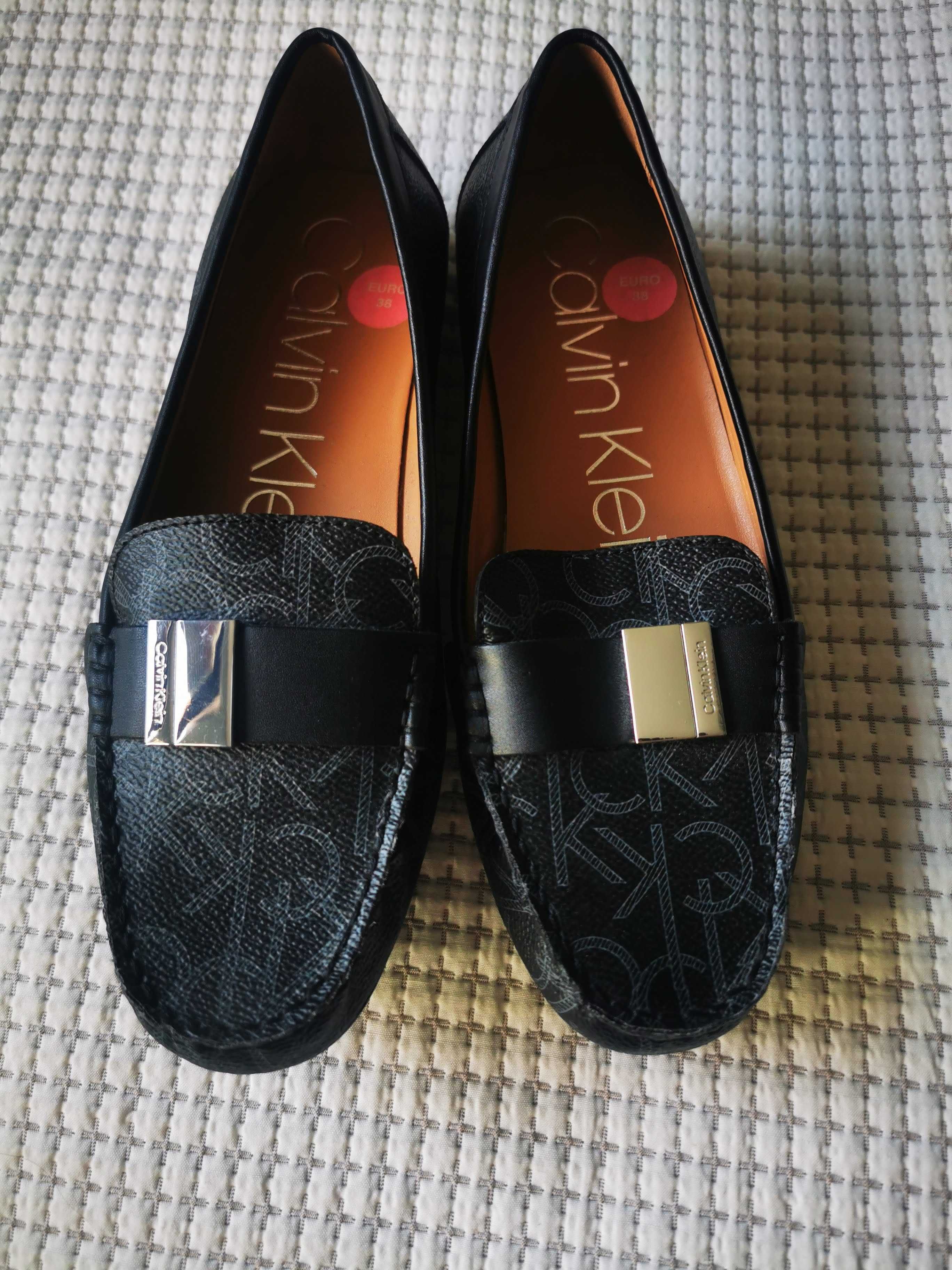 Buty mokasyny Calvin Klein LISA czarne stan jak nowe, roz. 38, polecam