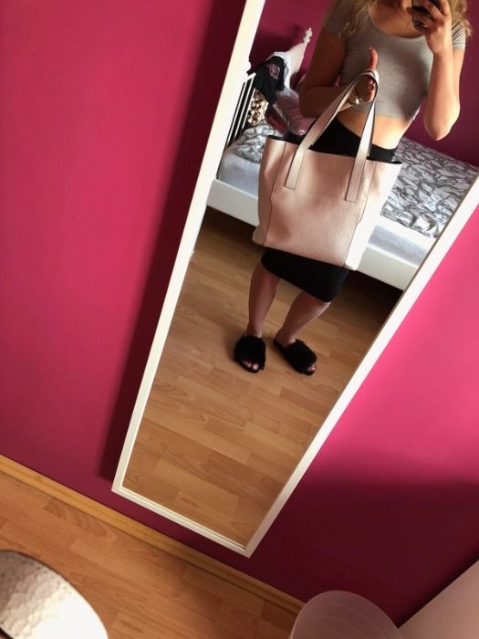 Oryginalna torebka Calvin Klein skórzana nowa biała skóra naturalna CK