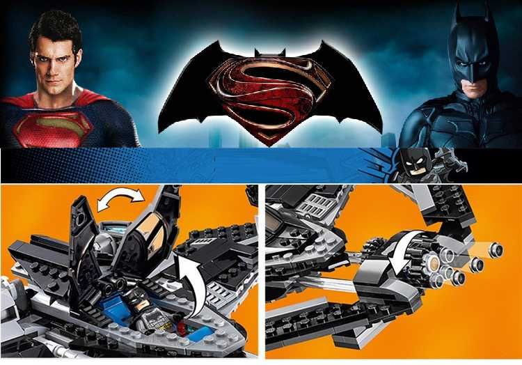 Set / Kit Batman vs Super Homem: Combate no Céu (compatível com Lego)