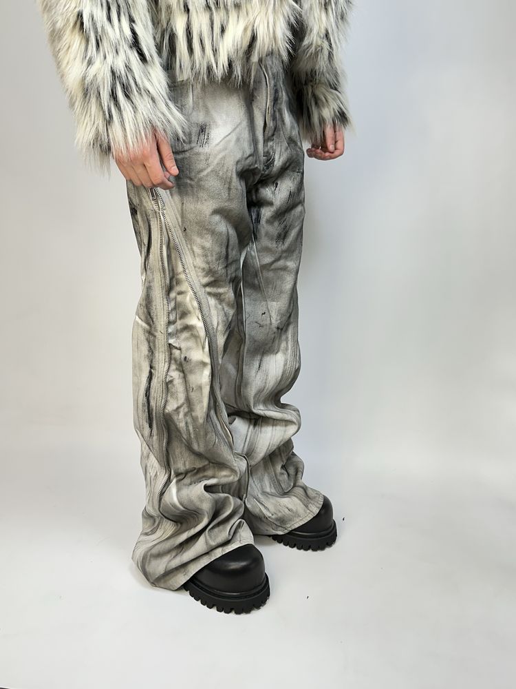 Rick Owens BANANA boot cut faded opium archive джинси сині джинсы клеш