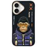 Nimmy Etui Iphone 16 6.1" Czarny/Black   Cool&Cute 2.0 Monkey