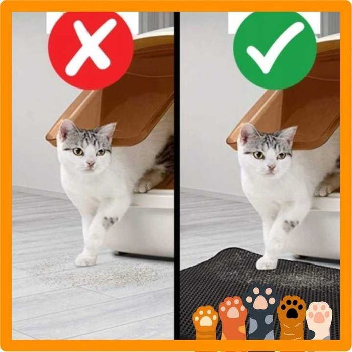 MATA POD KUWETĘ WYCIERACZKA Dla Kota Dwuwarstwowa Szara XXL 60x45 cm