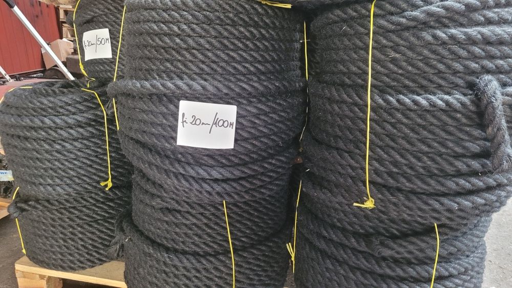 Lina jutowa 24mm 10 M czarna  Nowość ! sznurek jutowy czarny gruby 24H