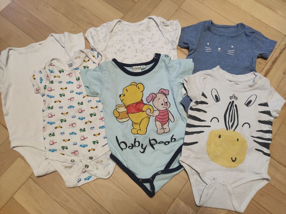 6 bodów z krótkim rękawem 68