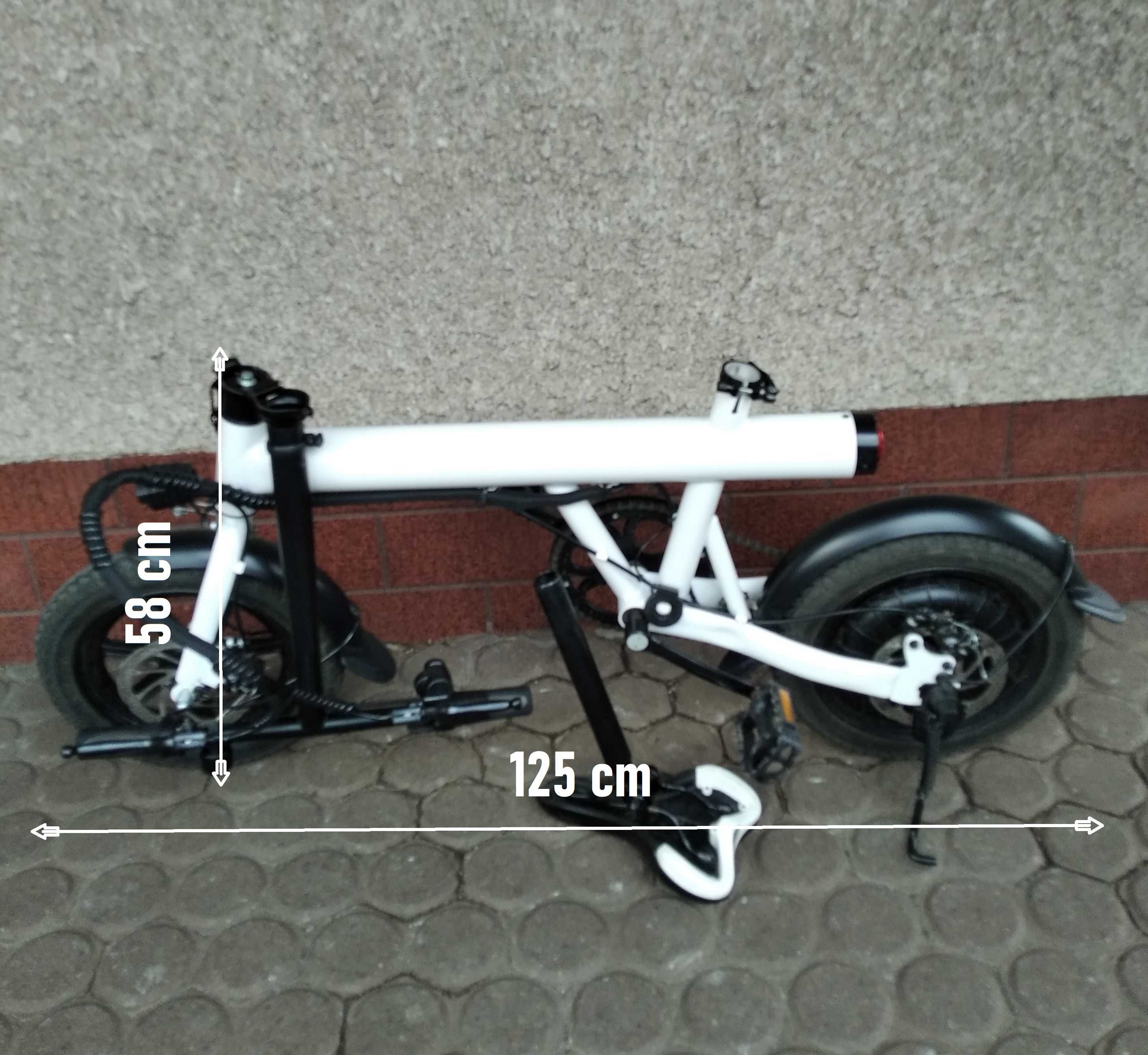 Składany rower elektryczny 14" 350W z manetką 18kg NOWY !!!