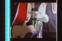Fotogramas em película 35mm do filme culto Who Framed Roger Rabbit